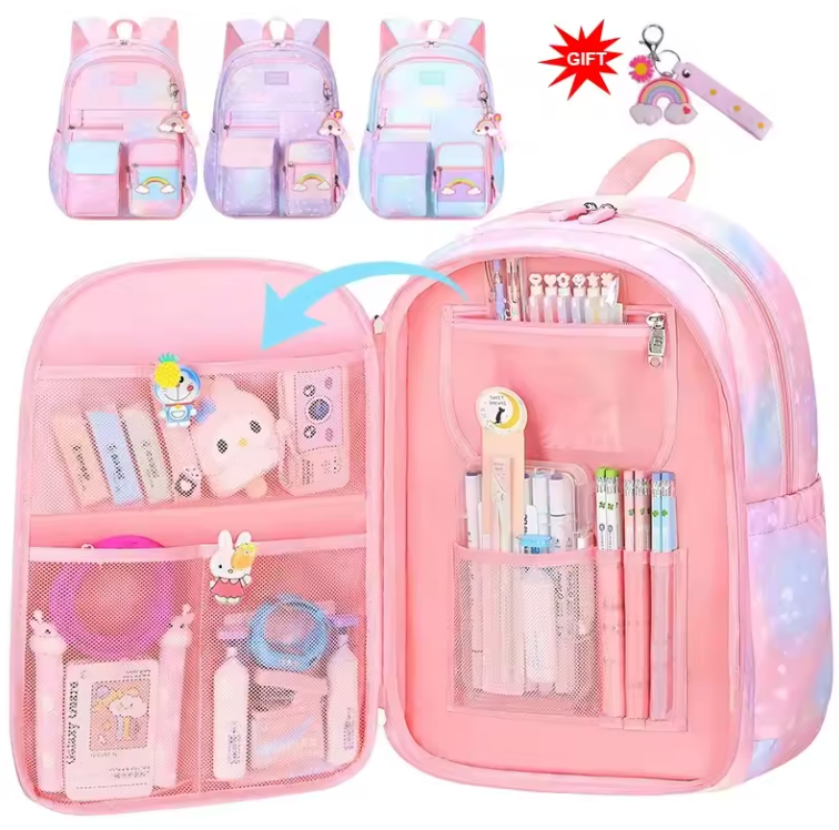 cute rainbow backpack organizational for children teens