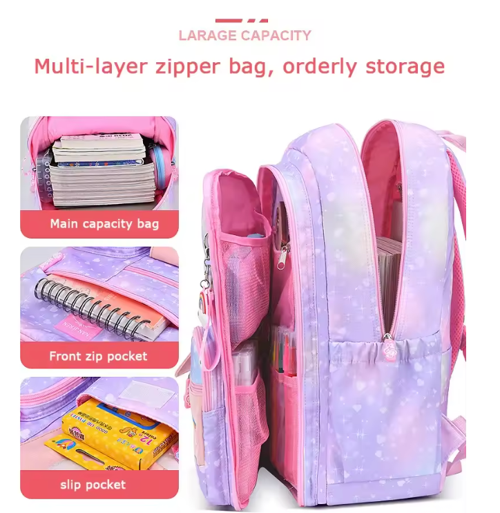 cute rainbow backpack organizational for children teens
